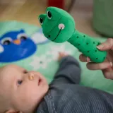 IKEA SANDBI (ИКЕА САНДБИ) — Погремушка, лягушка/зелёная — фото 2