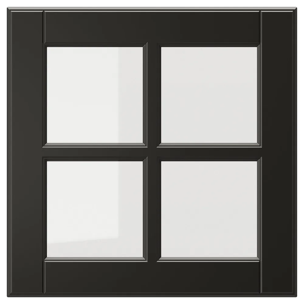 IKEA BODBYN (ИКЕА БОДБИН) — Дверь стеклянная, чёрный 40x40 см