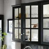IKEA BODBYN (ИКЕА БОДБИН) — Дверь стеклянная, чёрный 40x40 см — фото 3