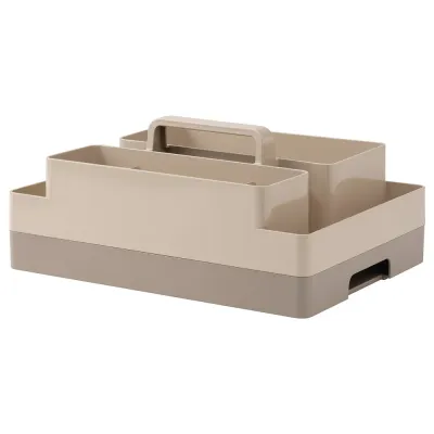 IKEA KUGGIS (ИКЕА КУГГИС) — Органайзер для стола, комплект 2 шт, серо-бежевый/тёмный серо-бежевый 26x35x16 см