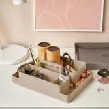 IKEA KUGGIS (ИКЕА КУГГИС) — Органайзер для стола, комплект 2 шт, серо-бежевый/тёмный серо-бежевый 26x35x16 см — фото 5