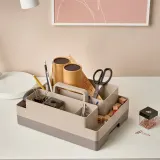 IKEA KUGGIS (ИКЕА КУГГИС) — Органайзер для стола, комплект 2 шт, серо-бежевый/тёмный серо-бежевый 26x35x16 см — фото 6