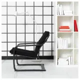 IKEA POÄNG (ИКЕА ПОЭНГ) — Подушка-сиденье для кресла с низкой спинкой, Виссле чёрный — фото 4