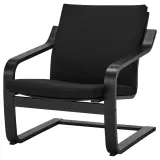 IKEA POÄNG (ИКЕА ПОЭНГ) — Подушка-сиденье для кресла с низкой спинкой, Виссле чёрный — фото 6