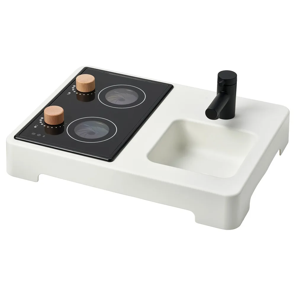 IKEA STENMUS (ИКЕА СТЕНМУС) — Игрушечная мини-кухня, белый/чёрный