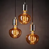 IKEA MOLNART (ИКЕА МОЛНАРТ) — Лампа LED E27 150 люмен, гриб коричневое прозрачное стекло 120 мм — фото 3