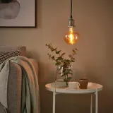 IKEA MOLNART (ИКЕА МОЛНАРТ) — Лампа LED E27 150 люмен, гриб коричневое прозрачное стекло 120 мм — фото 4