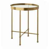 IKEA TORSJÖ (ИКЕА ТОРШЁ) — Столик, имитация золота/стекло 45 см — фото 1