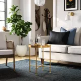 IKEA TORSJÖ (ИКЕА ТОРШЁ) — Столик, имитация золота/стекло 45 см — фото 3