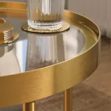 IKEA TORSJÖ (ИКЕА ТОРШЁ) — Столик, имитация золота/стекло 45 см — фото 4