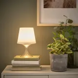 IKEA LAMPAN (ИКЕА ЛАМПАН) — Переносная светодиодная лампа, на батарейках, с регулировкой цвета, для улицы, белая 24 см — фото 2