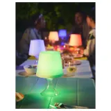 IKEA LAMPAN (ИКЕА ЛАМПАН) — Переносная светодиодная лампа, на батарейках, с регулировкой цвета, для улицы, белая 24 см — фото 3