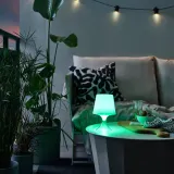 IKEA LAMPAN (ИКЕА ЛАМПАН) — Переносная светодиодная лампа, на батарейках, с регулировкой цвета, для улицы, белая 24 см — фото 4