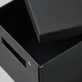 IKEA FJÄDERHARV (ИКЕА ФЙЭДЕРХАРВ) — Коробка с крышкой, антрацит 18x25x16 см — фото 5