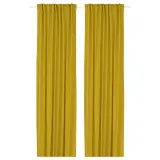 IKEA GINSTMOTT (ИКЕА ГИНСТМОТТ) — Штора, 2 шт, жёлтая/на тесьме 145x300 см — фото 1
