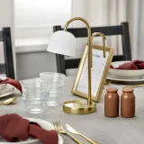 IKEA TVÅMASTAD (ИКЕА ТВОМАСТАД) — Переносная светодиодная лампа, на батарейках латунь/опаловое белое стекло — фото 4