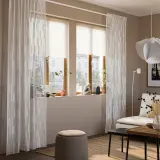 IKEA BERGNEJLIKA (ИКЕА БЕРГНЕЙЛИКА) — Тюль, 1 пара, белая/на тесьме 145x250 см — фото 2