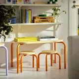 IKEA GREJSIMOJS (ИКЕА ГРЕЙСИМОЙС) — Табурет детский, дерево/оранжевый — фото 2