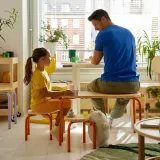 IKEA GREJSIMOJS (ИКЕА ГРЕЙСИМОЙС) — Табурет детский, дерево/оранжевый — фото 3