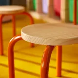 IKEA GREJSIMOJS (ИКЕА ГРЕЙСИМОЙС) — Табурет детский, дерево/оранжевый — фото 5