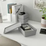 IKEA KUGGIS (ИКЕА КУГГИС) — Контейнер, светло-серый 18x26x8 см — фото 2