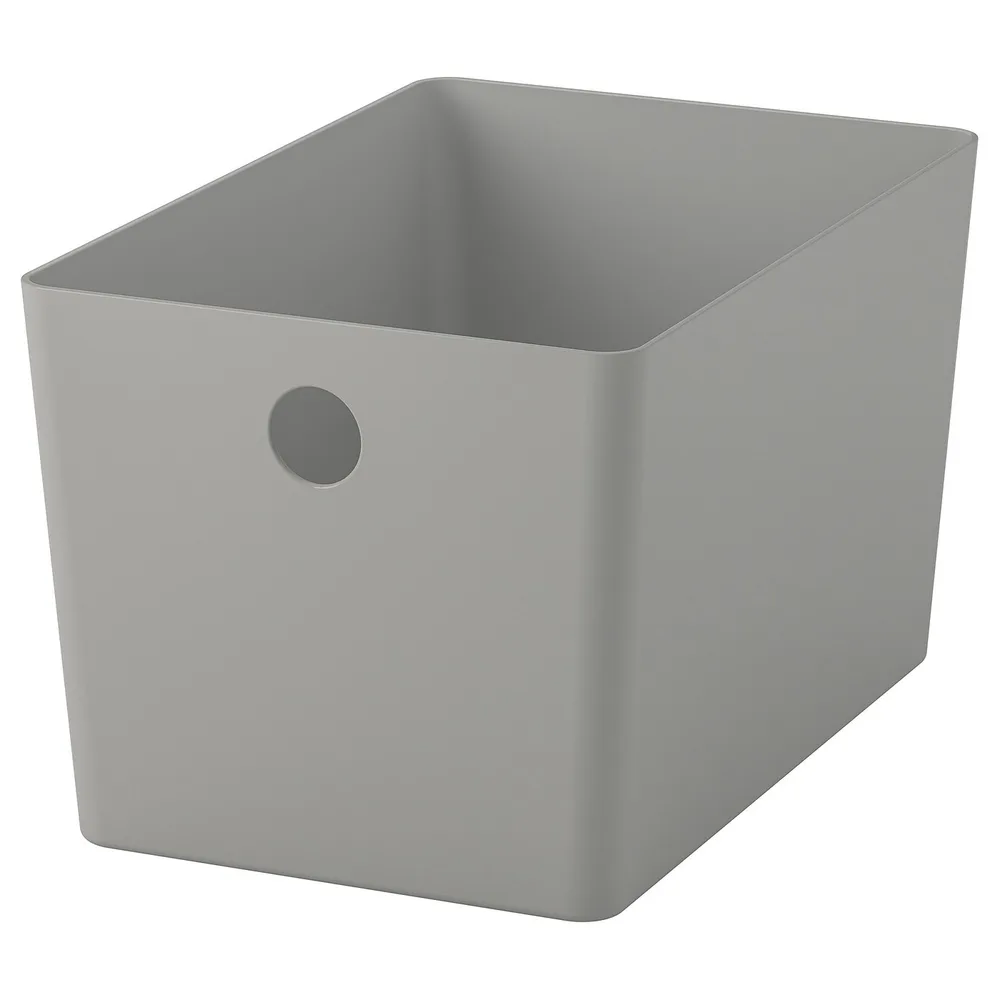 IKEA KUGGIS (ИКЕА КУГГИС) — Контейнер, светло-серый 18x26x15 см