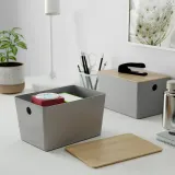 IKEA KUGGIS (ИКЕА КУГГИС) — Контейнер, светло-серый 18x26x15 см — фото 4