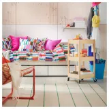 IKEA RIDSTIG (ИКЕА РИДСТИГ) — Ковер безворсовый, кремовый/зеленый 133х195 см — фото 5