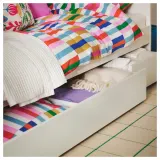 IKEA RIDSTIG (ИКЕА РИДСТИГ) — Ковер безворсовый, кремовый/зеленый 133х195 см — фото 6
