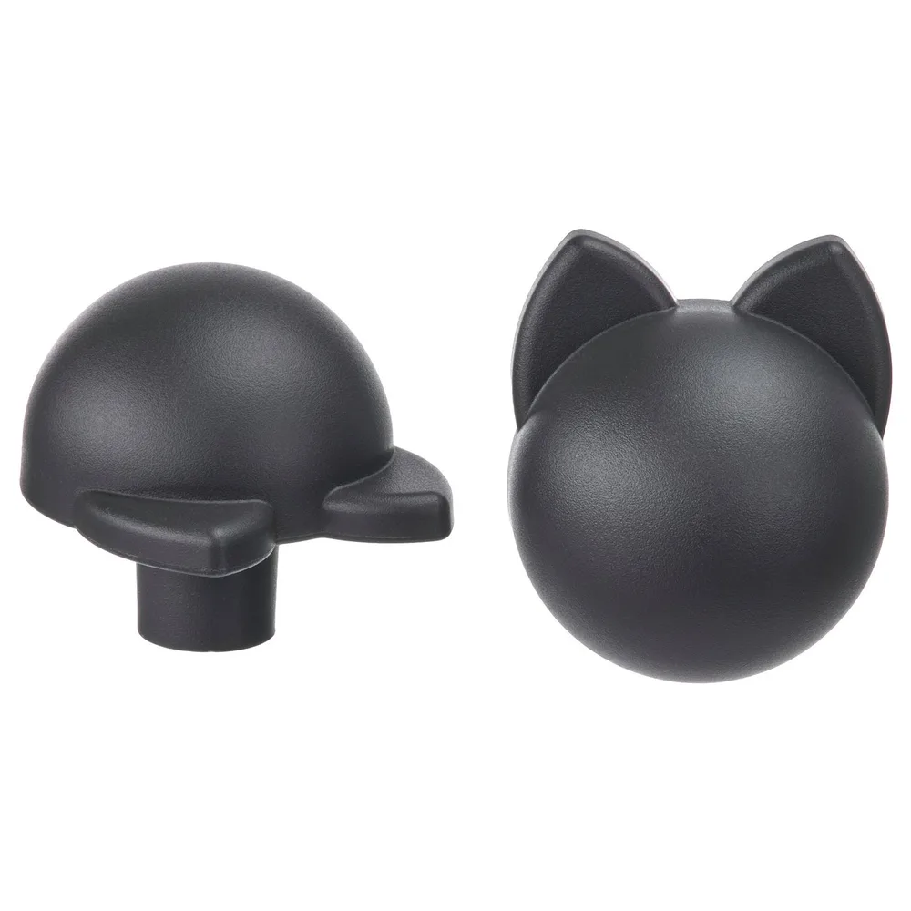 IKEA GREJSIMOJS (ИКЕА ГРЕЙСИМОЙС) — Ручка-кнопка, 2 шт., антрацит/кошка 38 мм