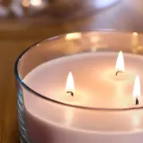 IKEA LOTSFÅGEL (ИКЕА ЛОТСФОГЕЛ) — Ароматическая свеча в стакане, 3 фитиля, розовые цветы/бледно-розовый 25 ч — фото 5