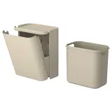 IKEA FLORSJÖN (ИКЕА ФЛОРШЁН) — Мусорная корзина, бежевая 3 л — фото 2