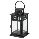 IKEA BORRBY (ИКЕА БОРРБЙ) — Фонарь, для дома/улицы, чёрный 20 см — фото 1