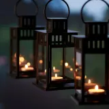 IKEA BORRBY (ИКЕА БОРРБЙ) — Фонарь, для дома/улицы, чёрный 20 см — фото 2