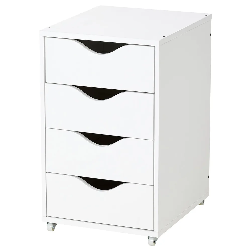 IKEA FRIIDROTT (ИКЕА ФРИИДРОТТ) — Комод на колёсиках, белый 35x56 см