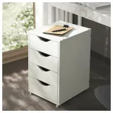 IKEA FRIIDROTT (ИКЕА ФРИИДРОТТ) — Комод на колёсиках, белый 35x56 см — фото 2
