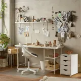IKEA FRIIDROTT (ИКЕА ФРИИДРОТТ) — Комод на колёсиках, белый 35x56 см — фото 4