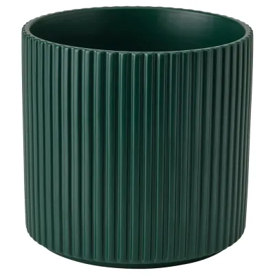 IKEA DAKSJUS (ИКЕА ДАКСЙУС) — Кашпо, тёмно-зелёное 12 см