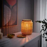 IKEA PÅVEFINK (ИКЕА ПОВЕФИНК) — Фонарь для декоративных свечей-столбиков, бамбук 25 см — фото 2