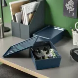 IKEA KUGGIS (ИКЕА КУГГИС) — Контейнер, чёрно-синий 18x26x8 см — фото 2