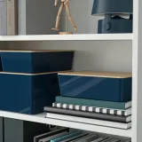 IKEA KUGGIS (ИКЕА КУГГИС) — Контейнер, чёрно-синий 18x26x8 см — фото 5