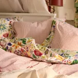 IKEA SOLFIBBLA (ИКЕА СОЛФИББЛА) — Пододеяльник и наволочка, белый/красный в полоску 150х200/50х60 см — фото 4