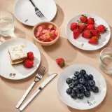 IKEA SPJUTLILJA (ИКЕА СПЙУТЛИЛЙА) — Тарелка десертная, 4 шт., с рисунком 20 см — фото 2
