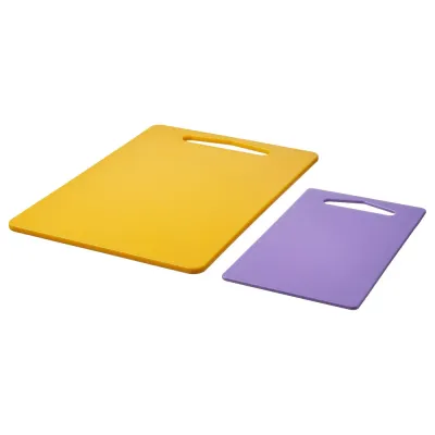 IKEA BERGTUNGA (ИКЕА БЕРГТУНГА) — Разделочные доски, 2 шт., ярко-желтый/лиловый