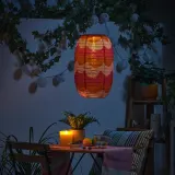 IKEA SOLVINDEN (ИКЕА СОЛВИНДЕН) — Подвесной садовый светильник на солнечной батарее, волна/разноцветный 43 см — фото 3