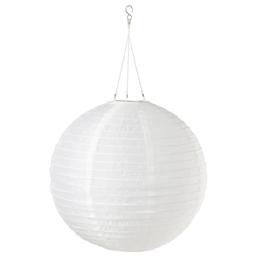 IKEA SOLVINDEN (ИКЕА СОЛВИНДЕН) — Подвесной светильник на солнечной батарее LED, для улицы/шар белый 45 см