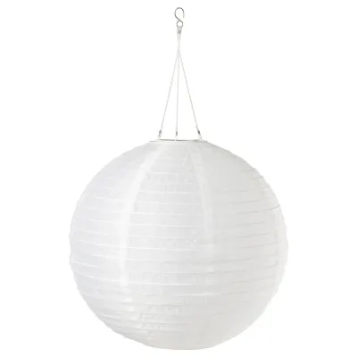IKEA SOLVINDEN (ИКЕА СОЛВИНДЕН) — Подвесной светильник на солнечной батарее LED, для улицы/шар белый 45 см