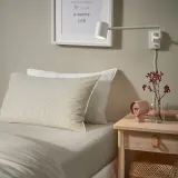 IKEA SOLFIBBLA (ИКЕА СОЛФИББЛА) — Наволочка, белый бежевый в полоску 50х60 см — фото 2