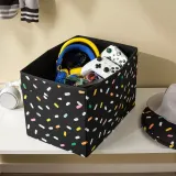IKEA SKÅJARE (ИКЕА СКОЙАРЕ) — Коробка, чёрная/рисунок посыпка 26х37х26 см — фото 3