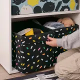 IKEA SKÅJARE (ИКЕА СКОЙАРЕ) — Коробка, чёрная/рисунок посыпка 26х37х26 см — фото 4